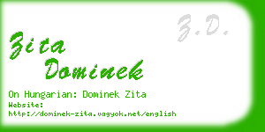 zita dominek business card